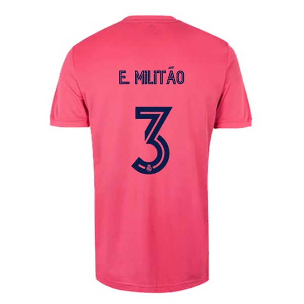 Camiseta Real Madrid Segunda Equipación NO.3 E. Militão 2020-2021 Rosa